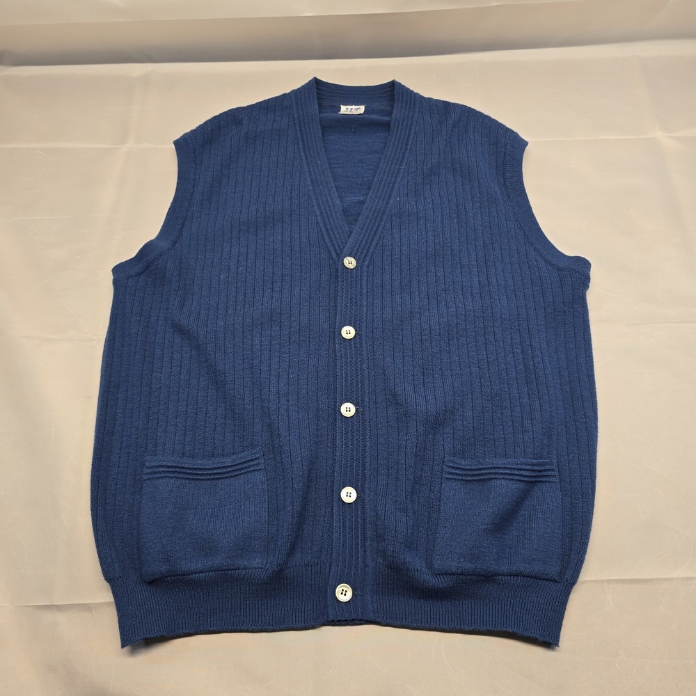 J.i.t. Italian Made Vest Size‎ XL Blue  Vintage